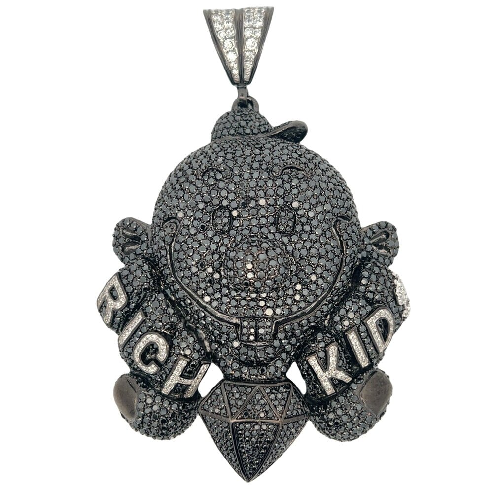 1 of 1 Custom Rich Kid Black CZ Iced Out Pendant