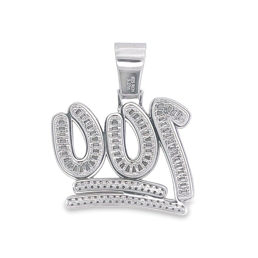 100 Large Baguette VVS Moissanite Pendant .925 Sterling Silver