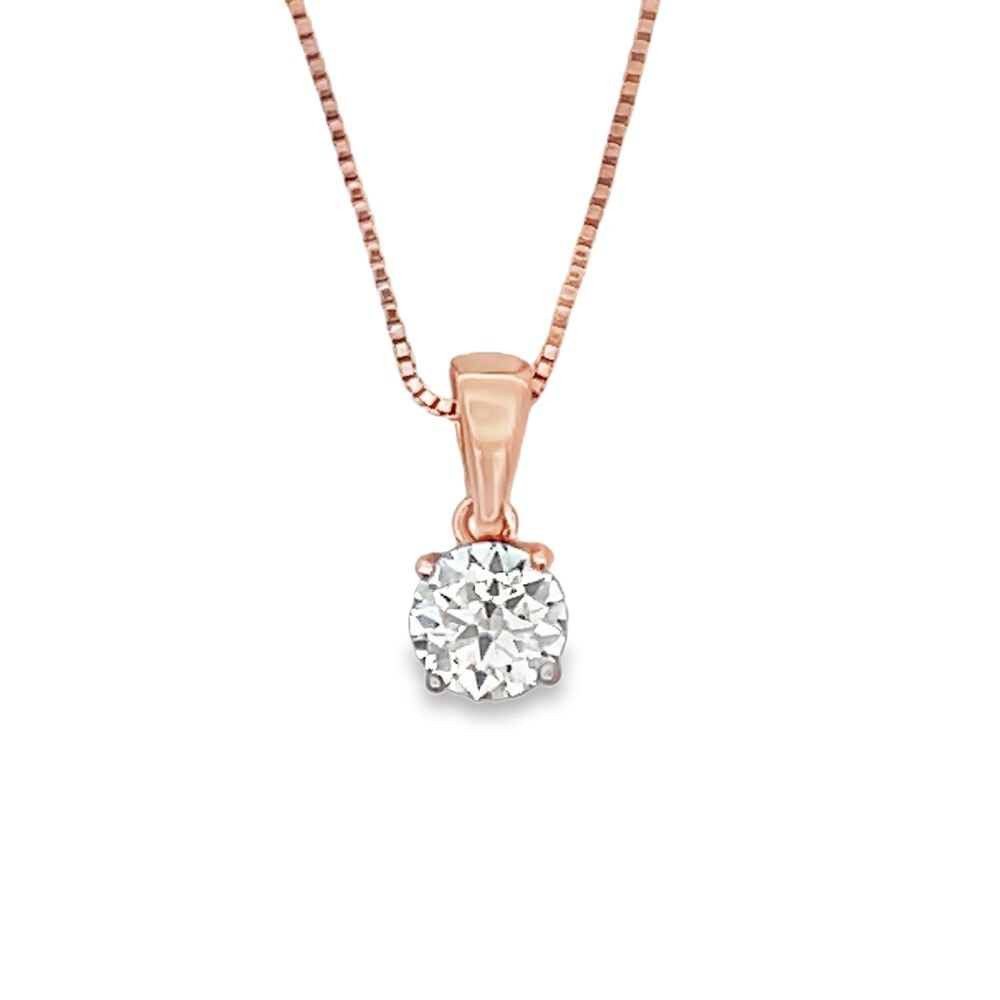 1.00cttw Womens Moissanite Solitaire Pendant & Chain | .925 Sterling Silver