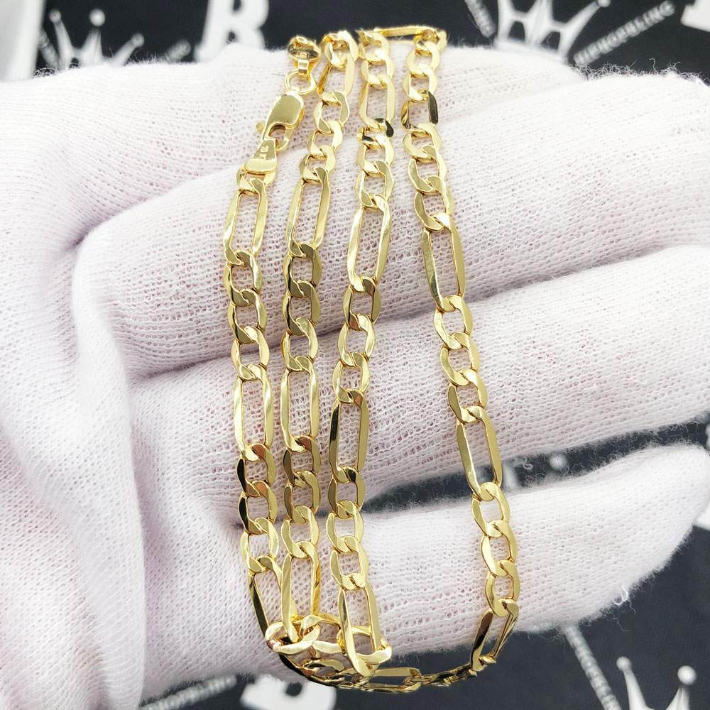 10K Yellow Gold Figaro Chain Lightweight