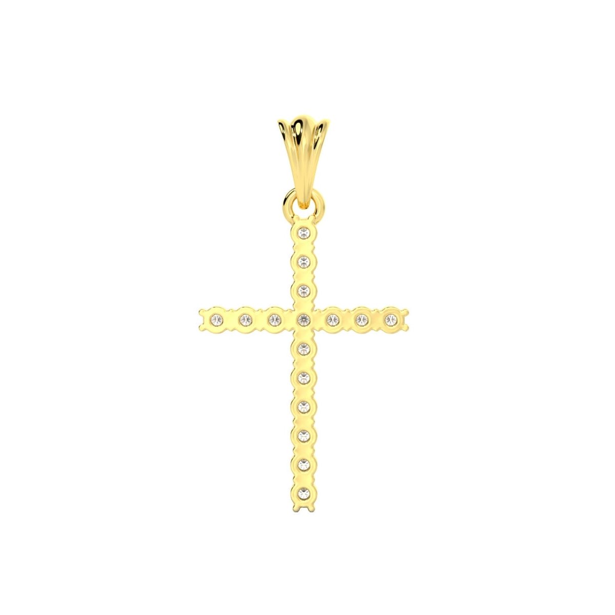 14K Gold 1.00 Carat Diamond Tennis Cross