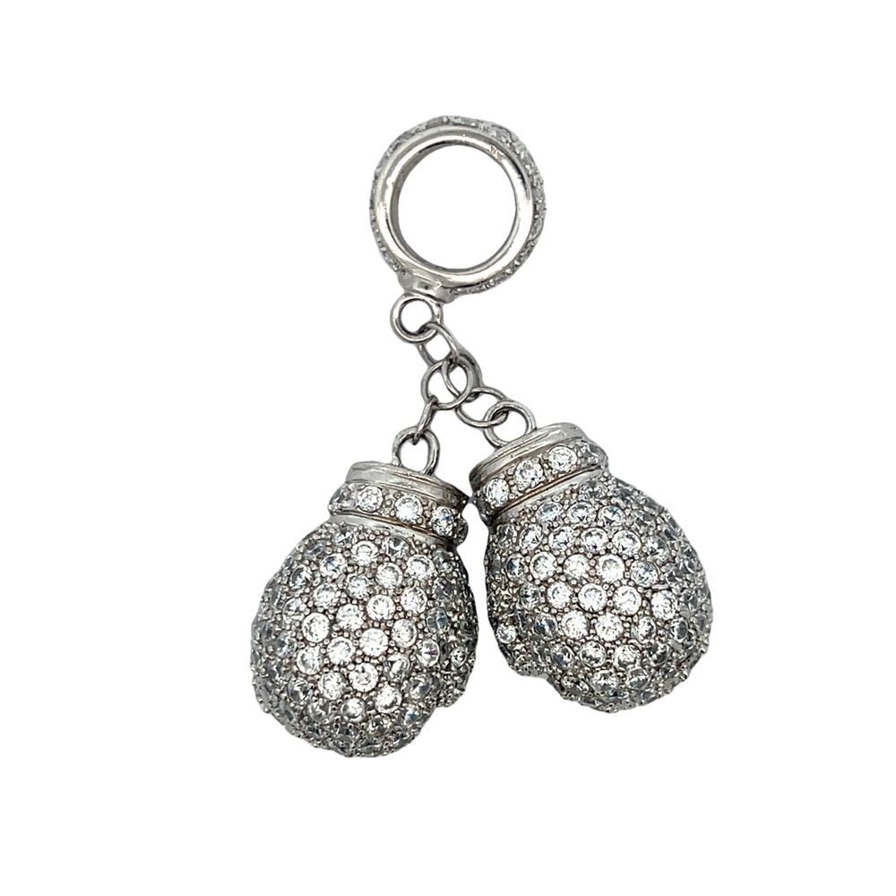 3D Boxing Gloves CZ Iced Out Pendant