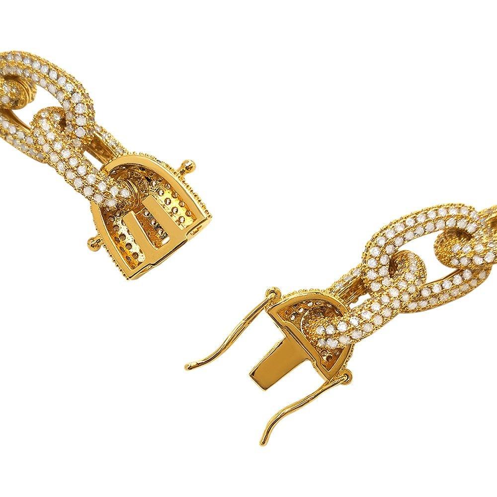 3D Rolo Chain Link Gold Bling Bling Necklace