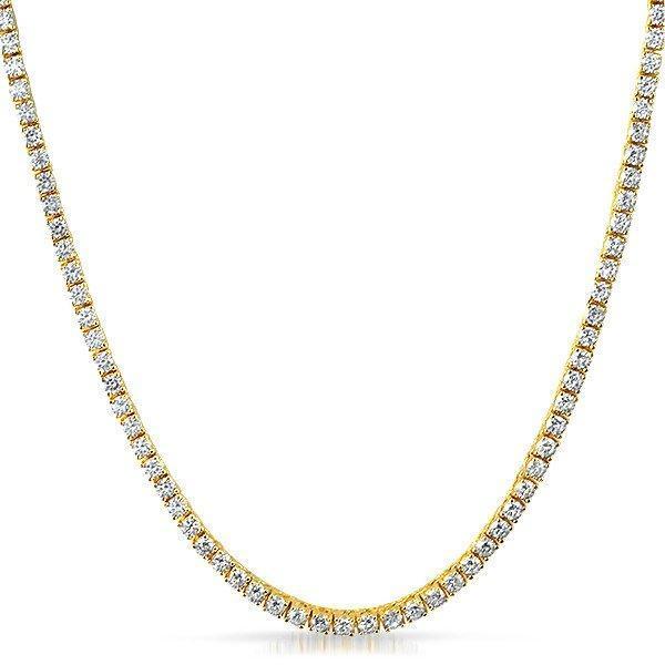 3MM 1 Row Gold CZ Tennis Chain Bling