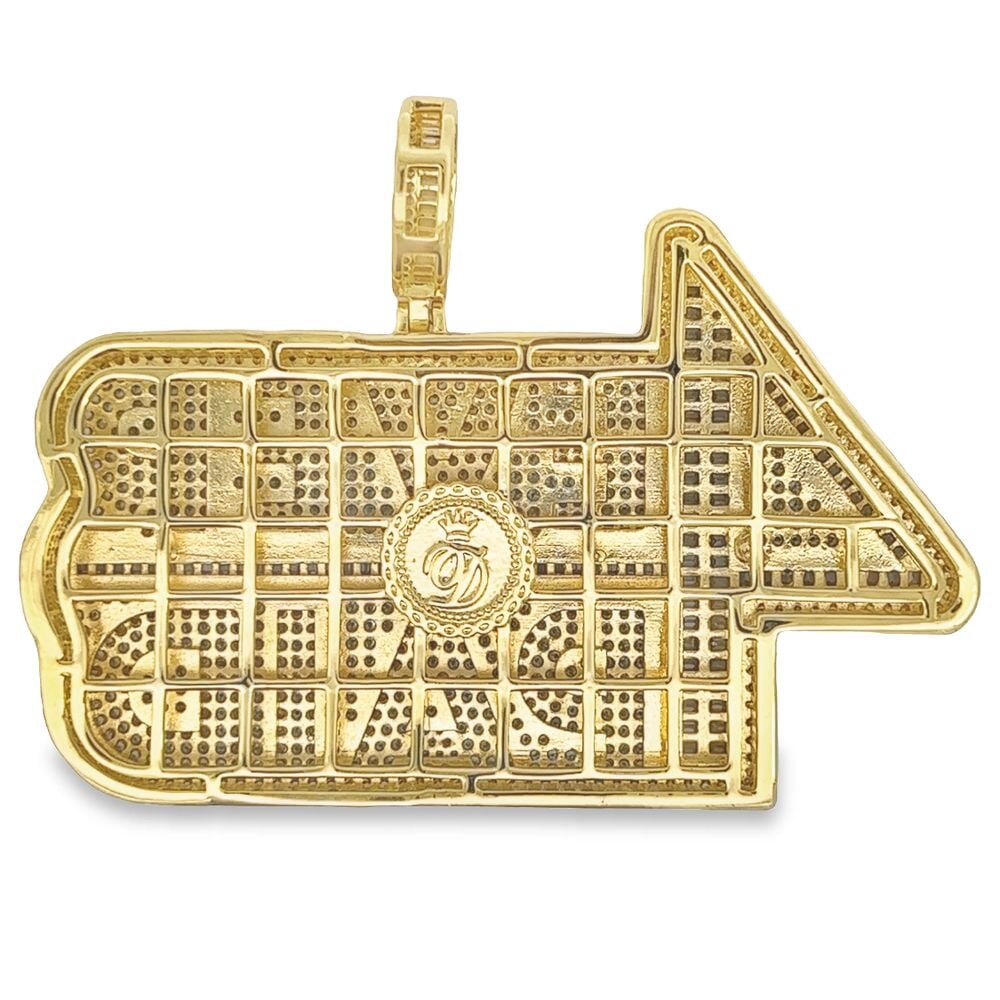 4EVER PAID Large Baguette 3 Tone CZ Iced Out Pendant