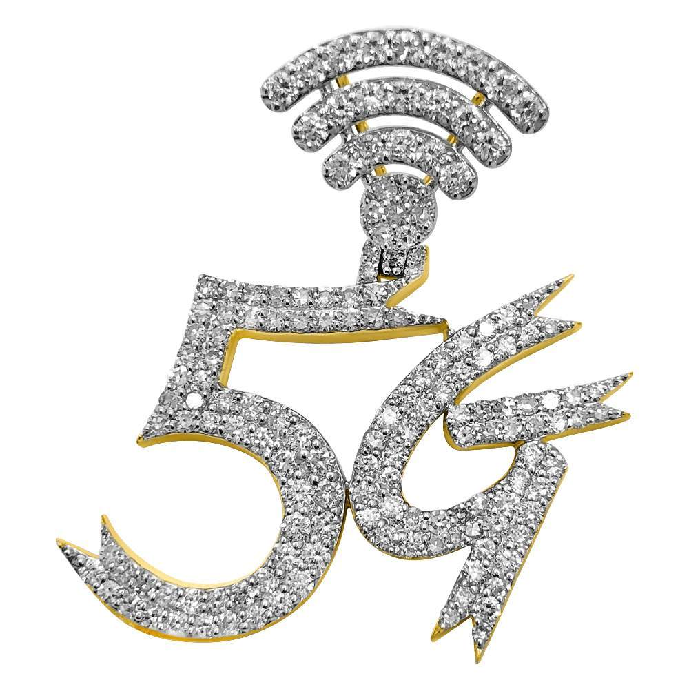 5G Diamond Pendant 1.50cttw 10K Yellow Gold