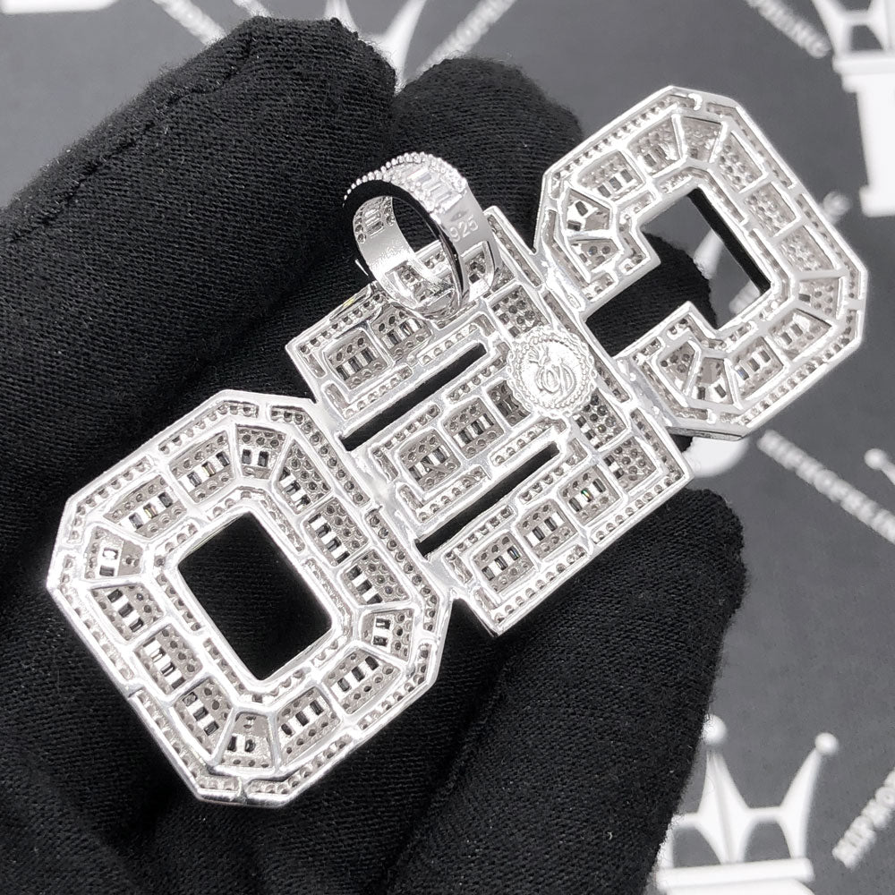 .925 Silver CEO 3D Baguette VVS CZ Iced Out Pendant