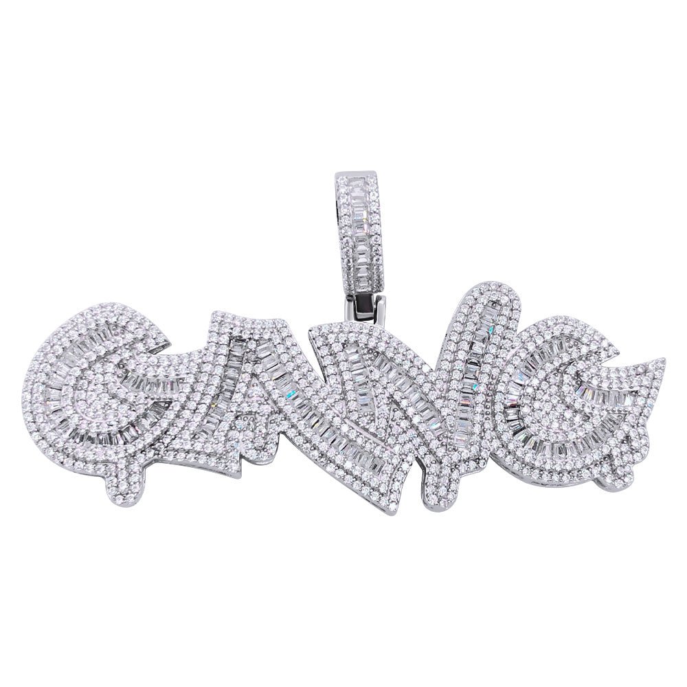.925 Silver GANG Baguette VVS CZ Iced Out Pendant