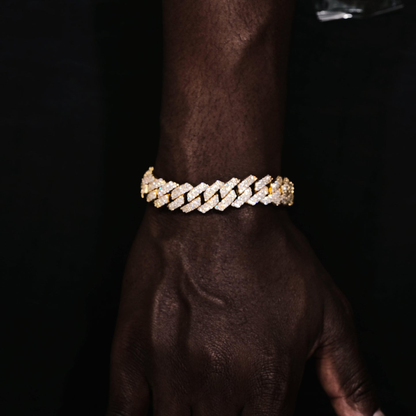 14MM 2Row Prong Cuban Link Necklace + Bracelet Bundle In 18K Gold