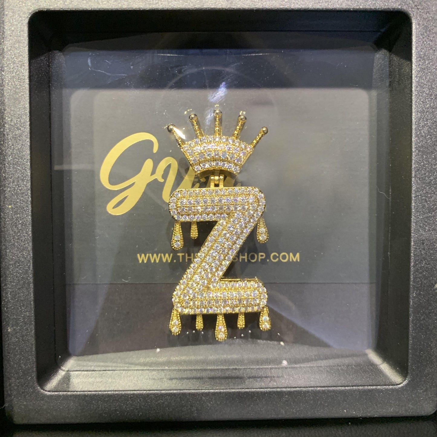 22mm Iced Micro-inlay Zircon Crown Letter Hip Hop Pendant # Rapper Chain