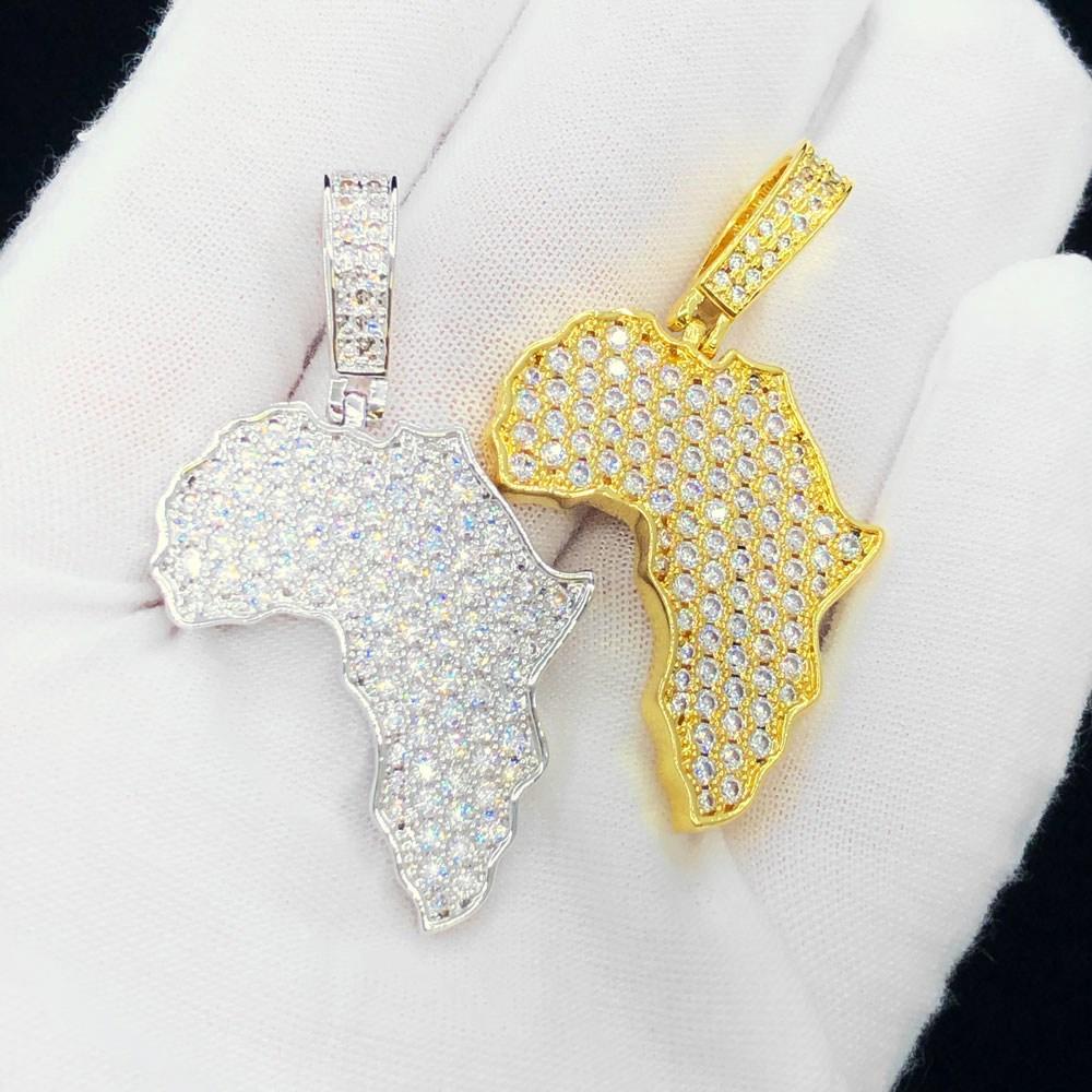 Africa Continent Hip Hop Bling Bling Pendant