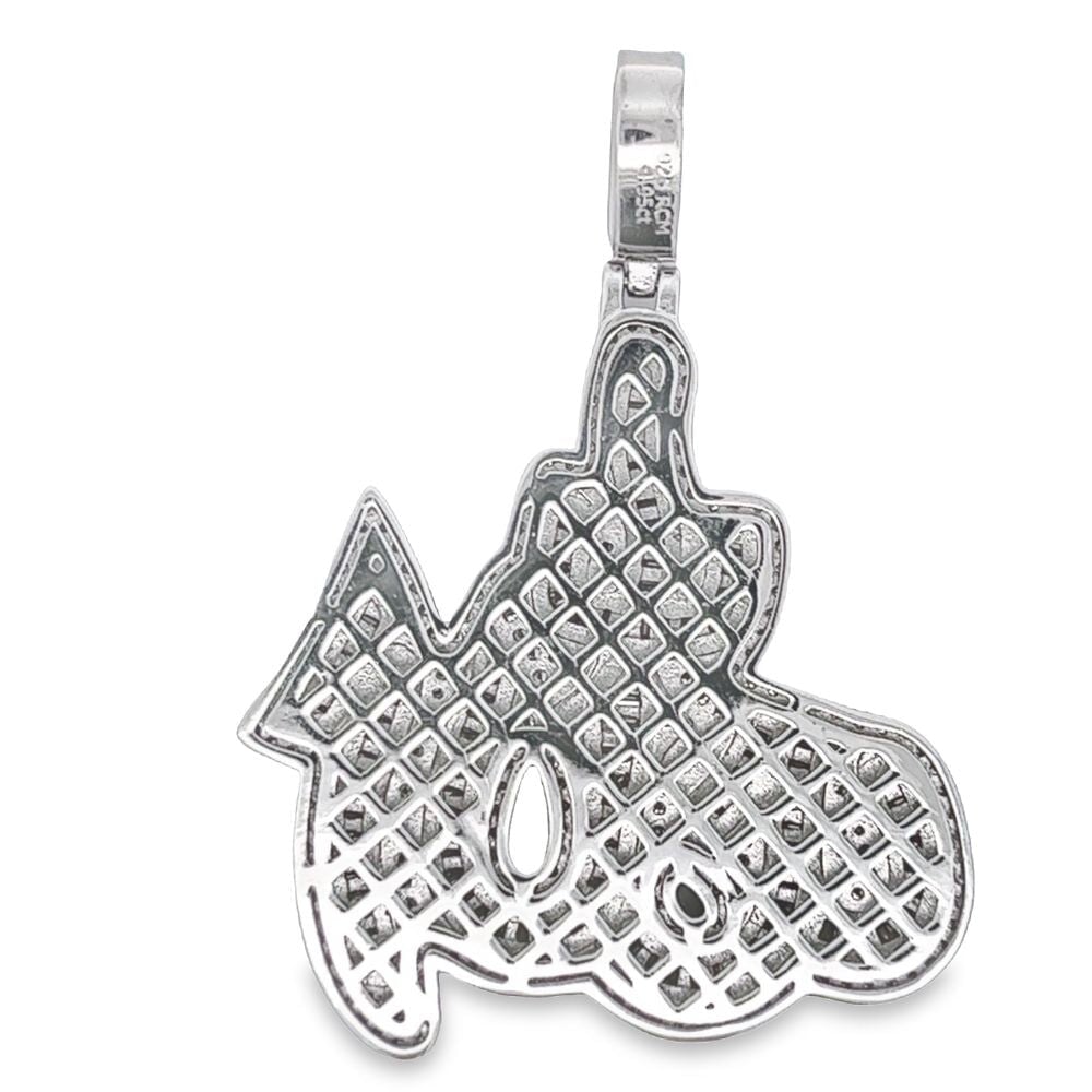 Allah Baguette 4.95cttw VVS Moissanite Pendant .925 Sterling Silver
