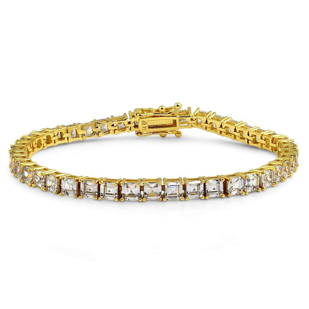 Asscher Cut CZ Tennis Bracelet Prong Set