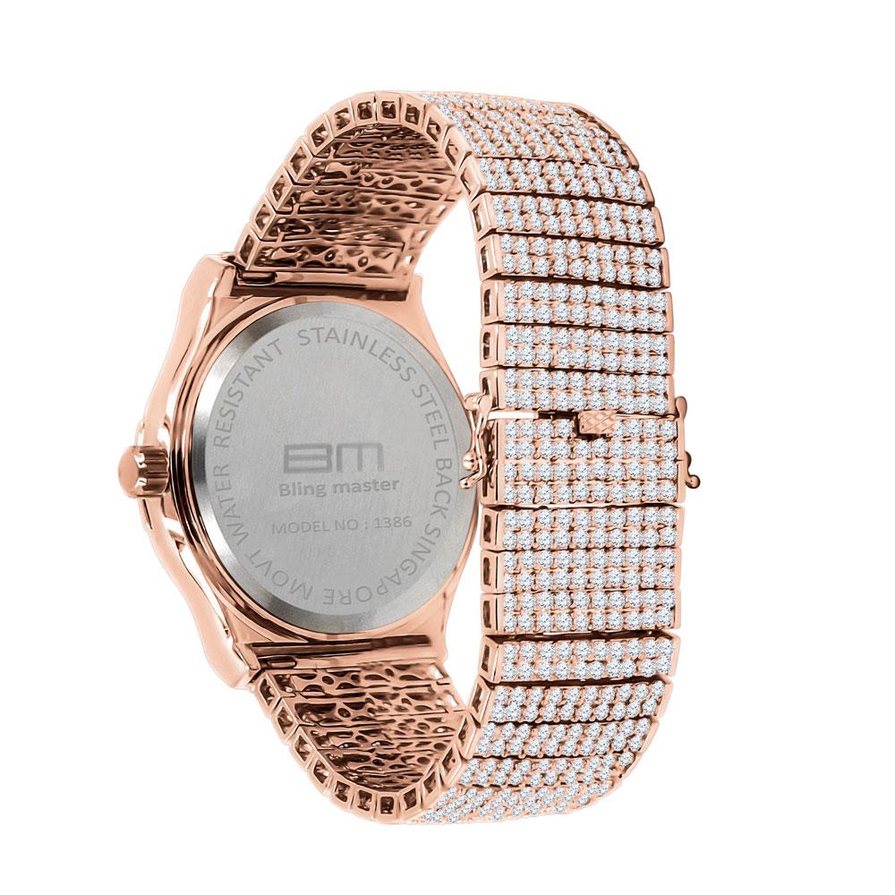 Baguette Bezel 10 Row CZ Band Iced Out Watch