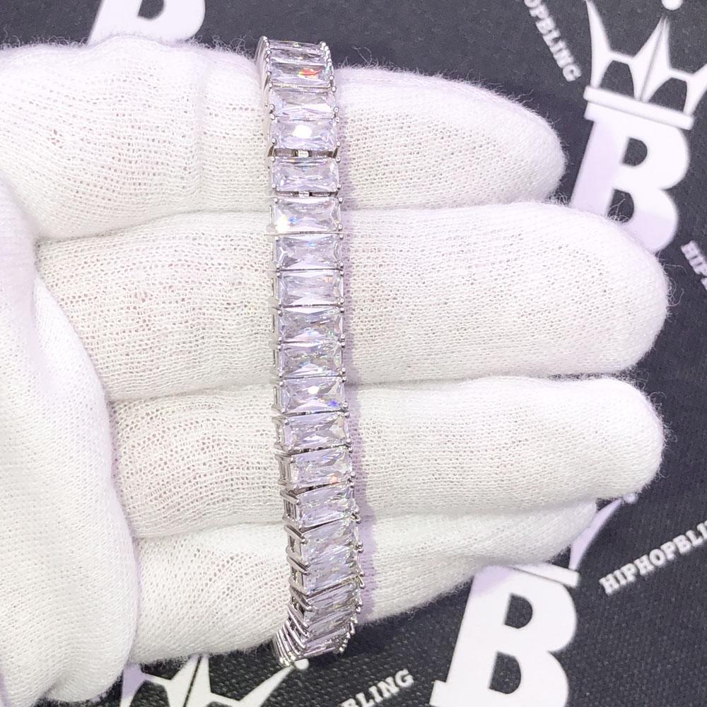 Baguette Iced Out Hip Hop Tennis Bracelet