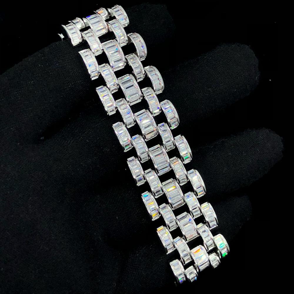 Baguette Jubilee CZ Iced Out Hip Hop Bling Bracelet
