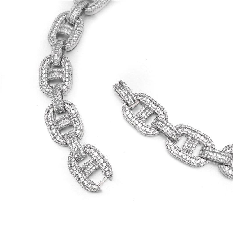 Baguette Mariner CZ Bling Bling Chain White / Yellow Gold