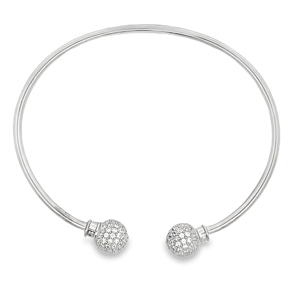 Ball CZ Bracelet .925 Sterling Silver