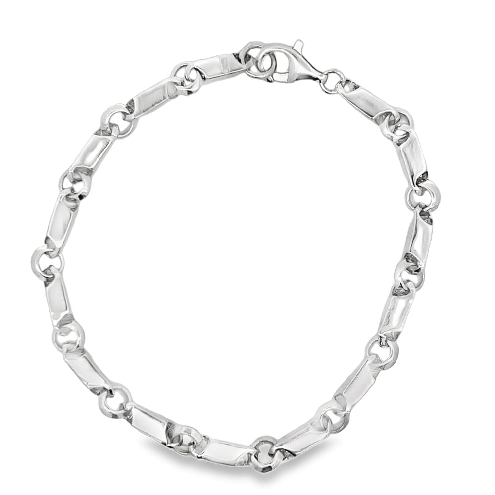 Bars & Loops Link Bracelet .925 Sterling Silver