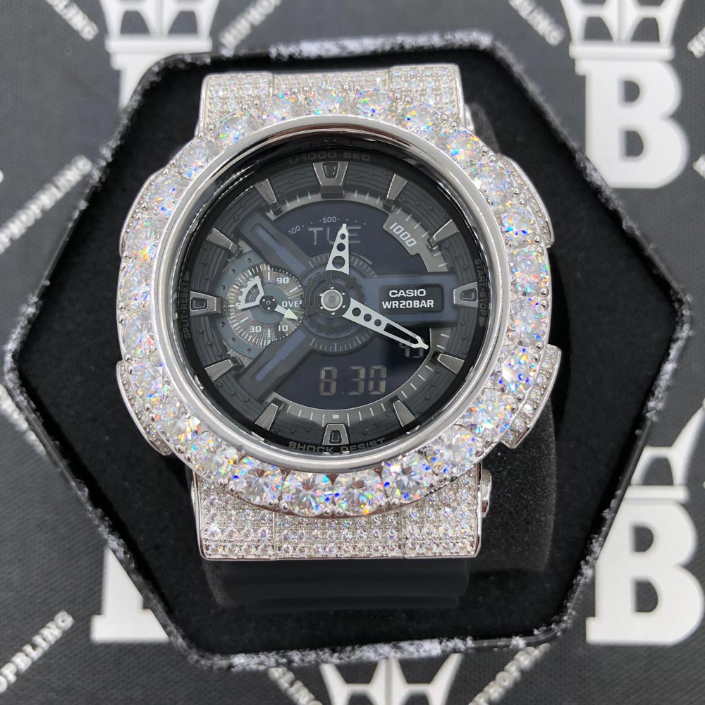 Big Bez 17.75 Carat Moissanite VVS Iced Out G Shock GA110 Custom Watch