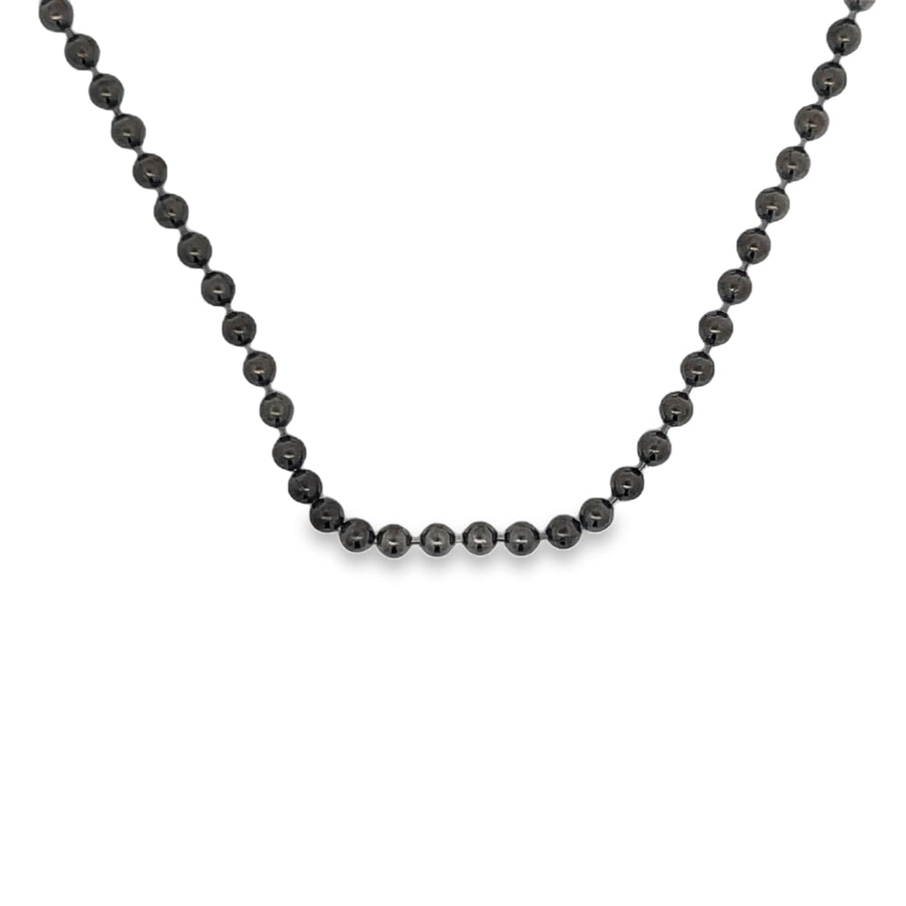 Black 2.5MM Bead Chain .925 Sterling Silver