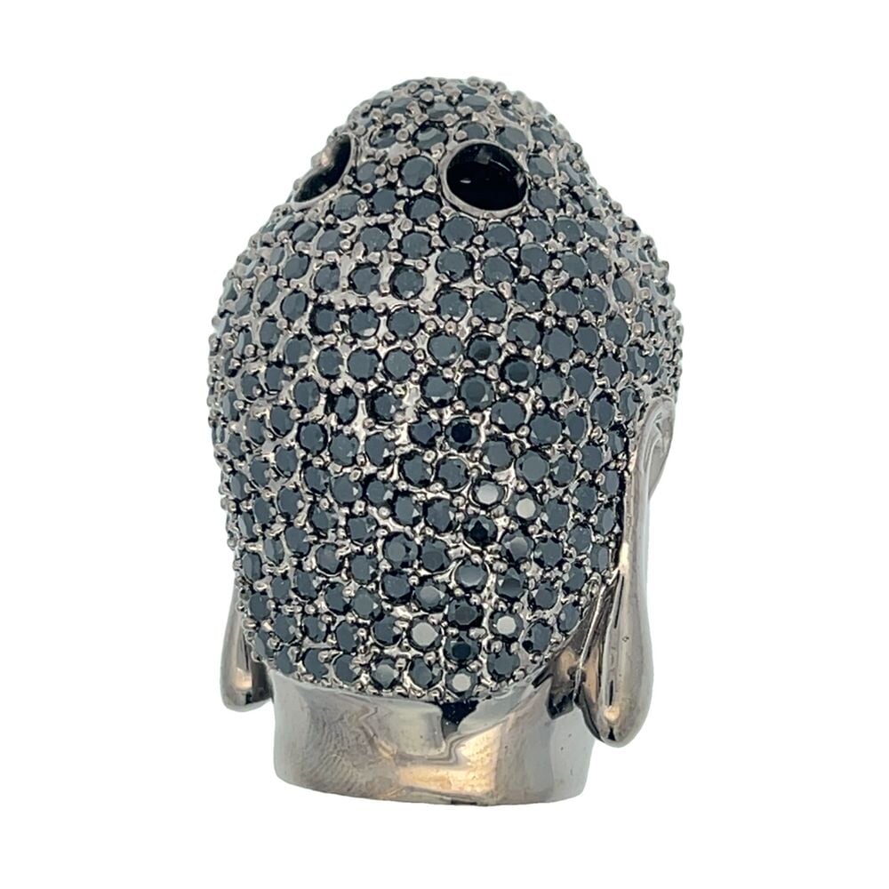 Black 3D Buddha Head CZ Iced Out Pendant