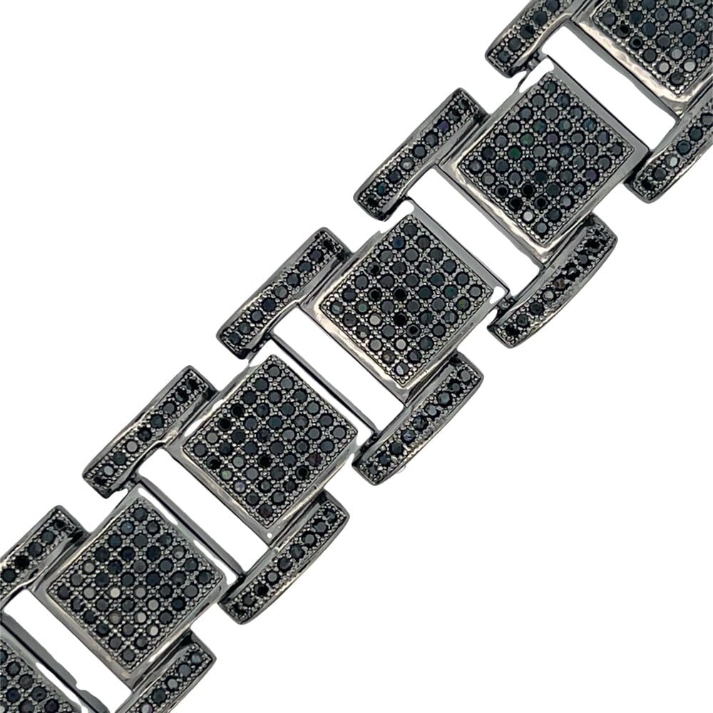 Black Classic Link CZ Hip Hop Bracelet