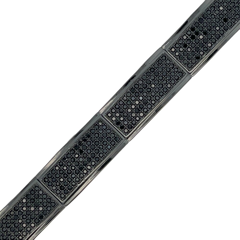 Black Rectangle Link CZ Hip Hop Bracelet