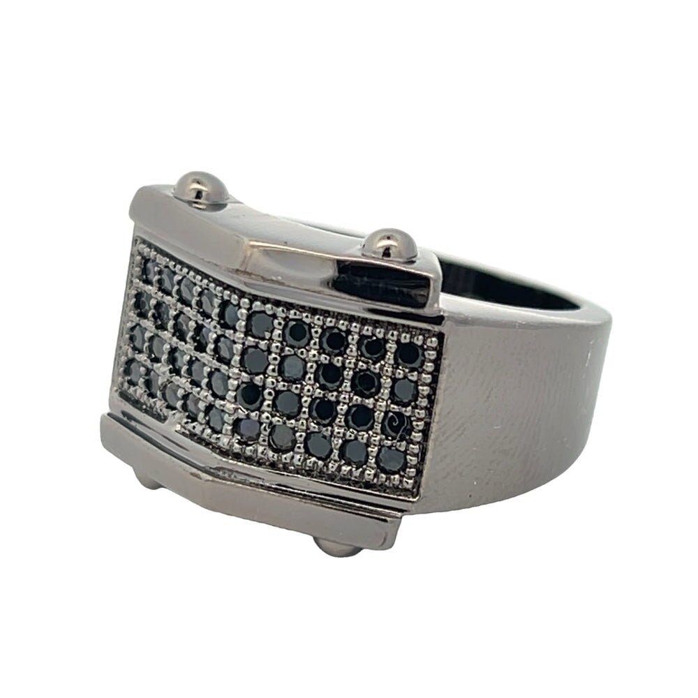 Bolt Black CZ Ring .925 Sterling Silver