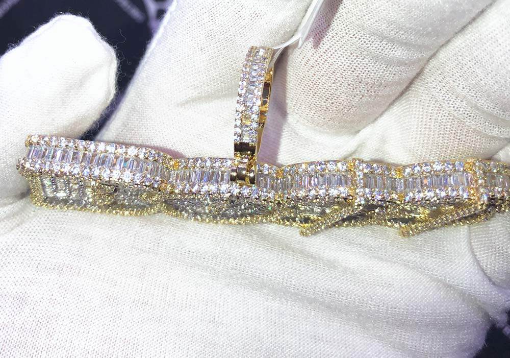 BOSS Baguette CZ Hip Hop Bling Bling Pendant