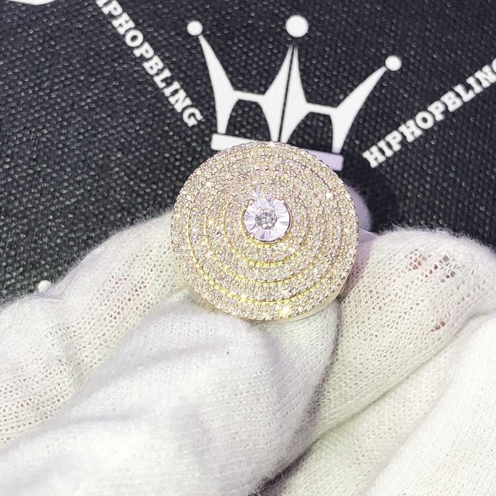 Bullseye .99cttw Diamond Ring 10K Yellow Gold