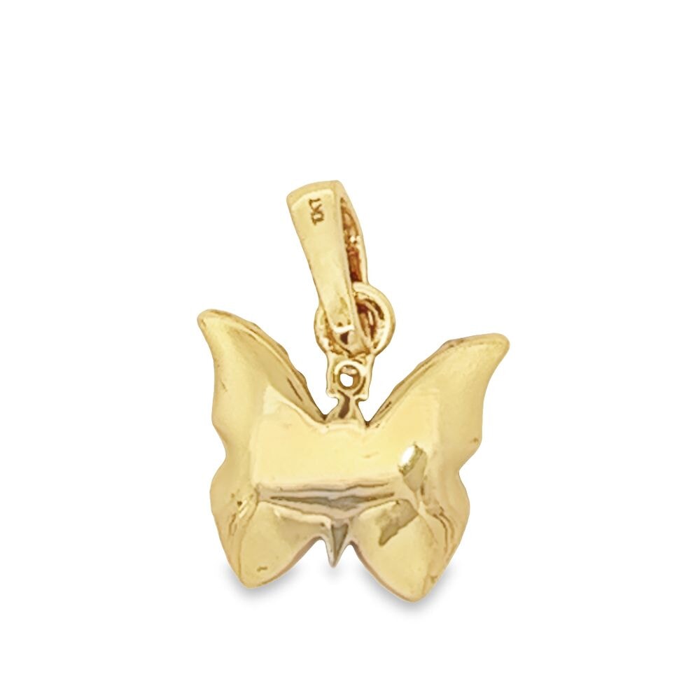 Butterfly .91cttw Diamond Pendant 10K Yellow Gold