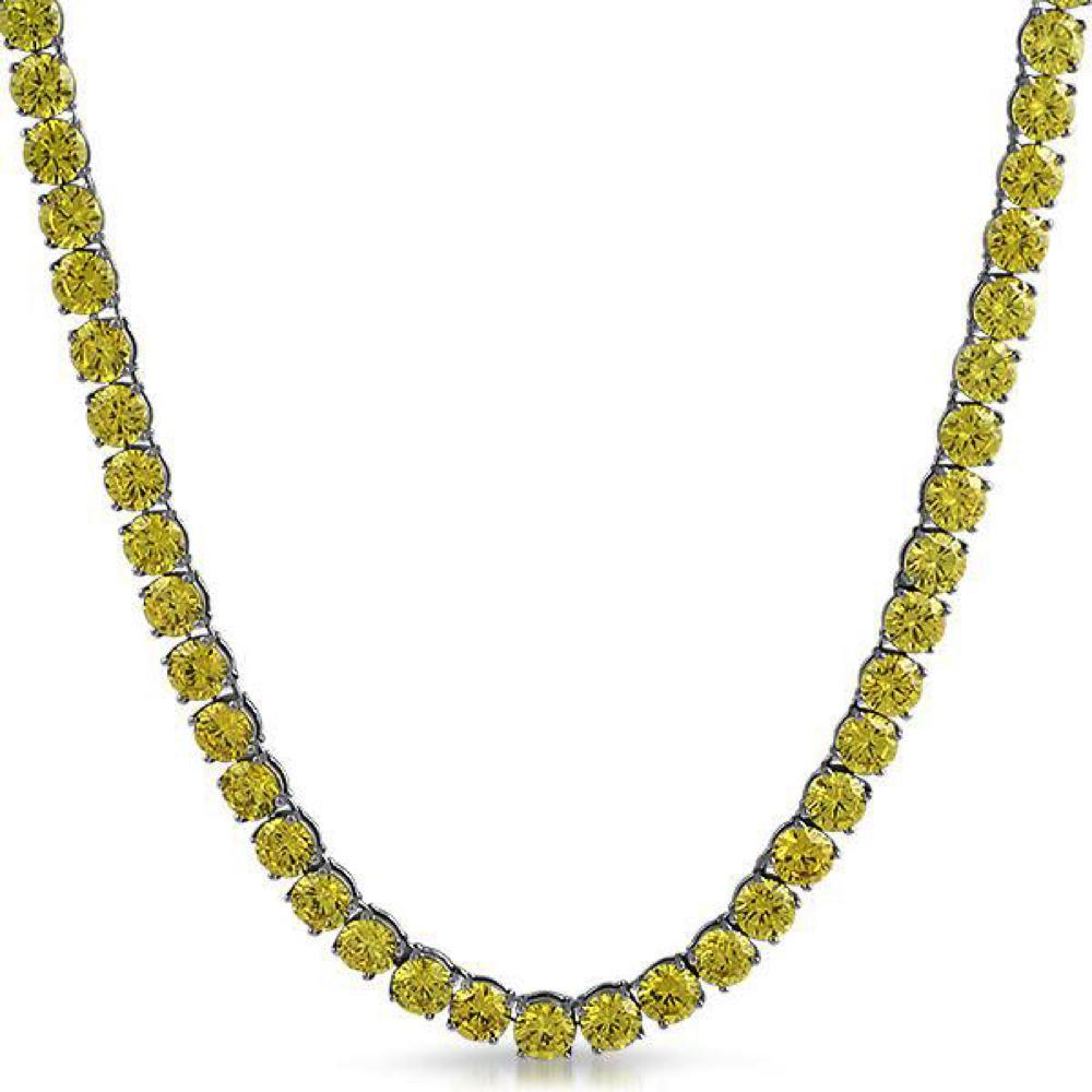 Canary Yellow 6MM CZ Stainless Steel Tennis Chain (20 in)