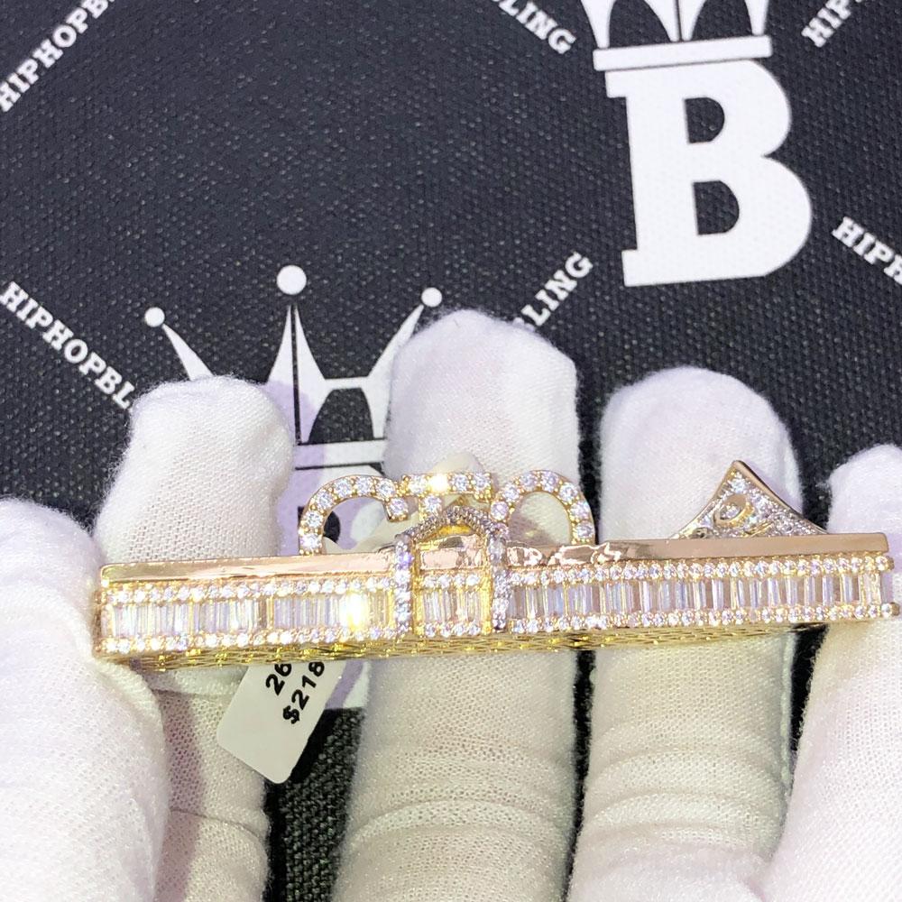 CEO $100 Bill Stack CZ Hip Hop Iced Out Pendant