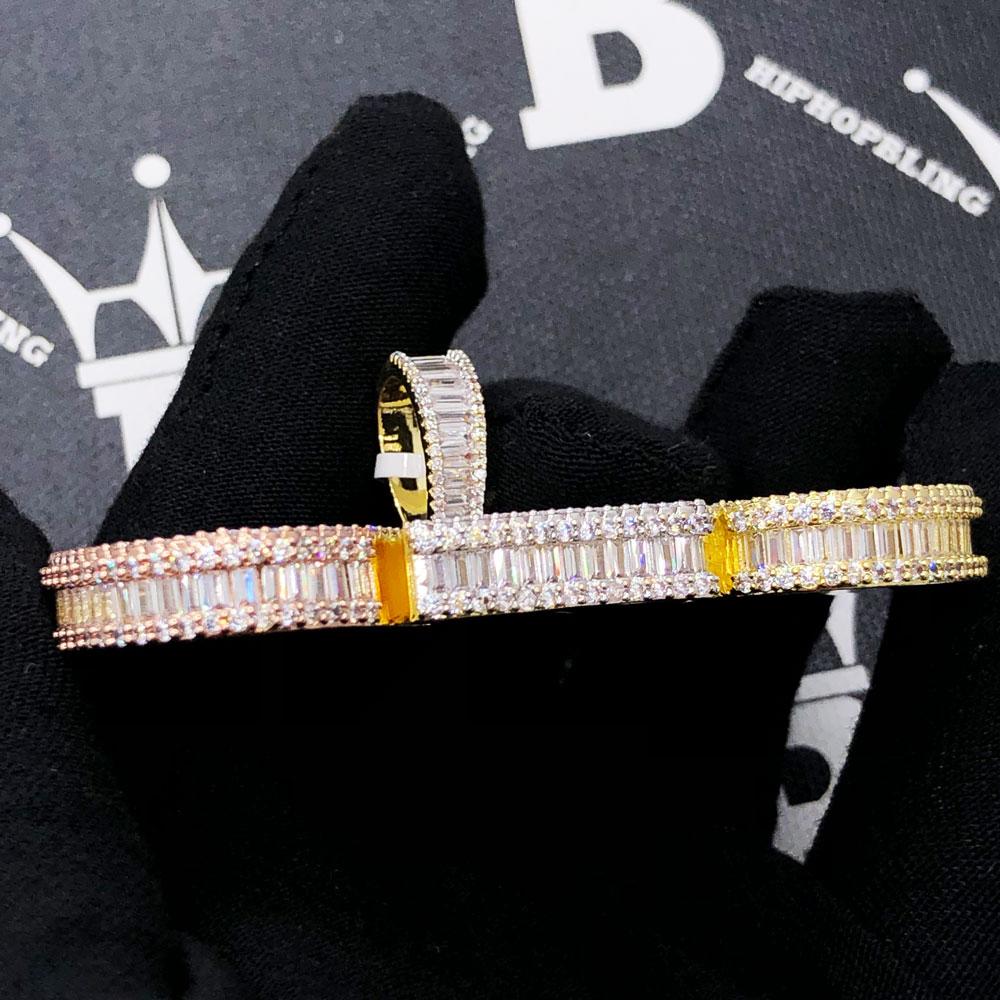CEO 3D 3 Tone Baguette VVS CZ Iced Out Pendant