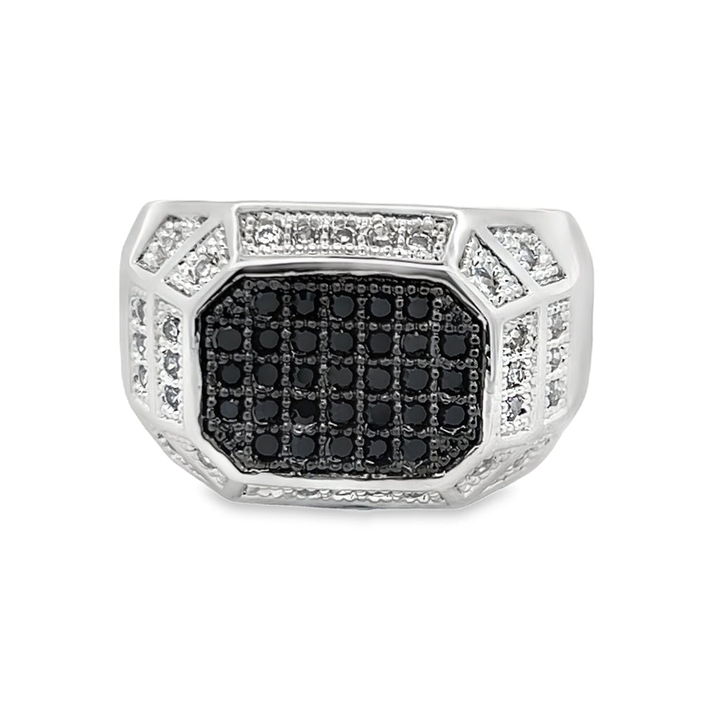 Champion Black CZ Ring .925 Sterling Silver