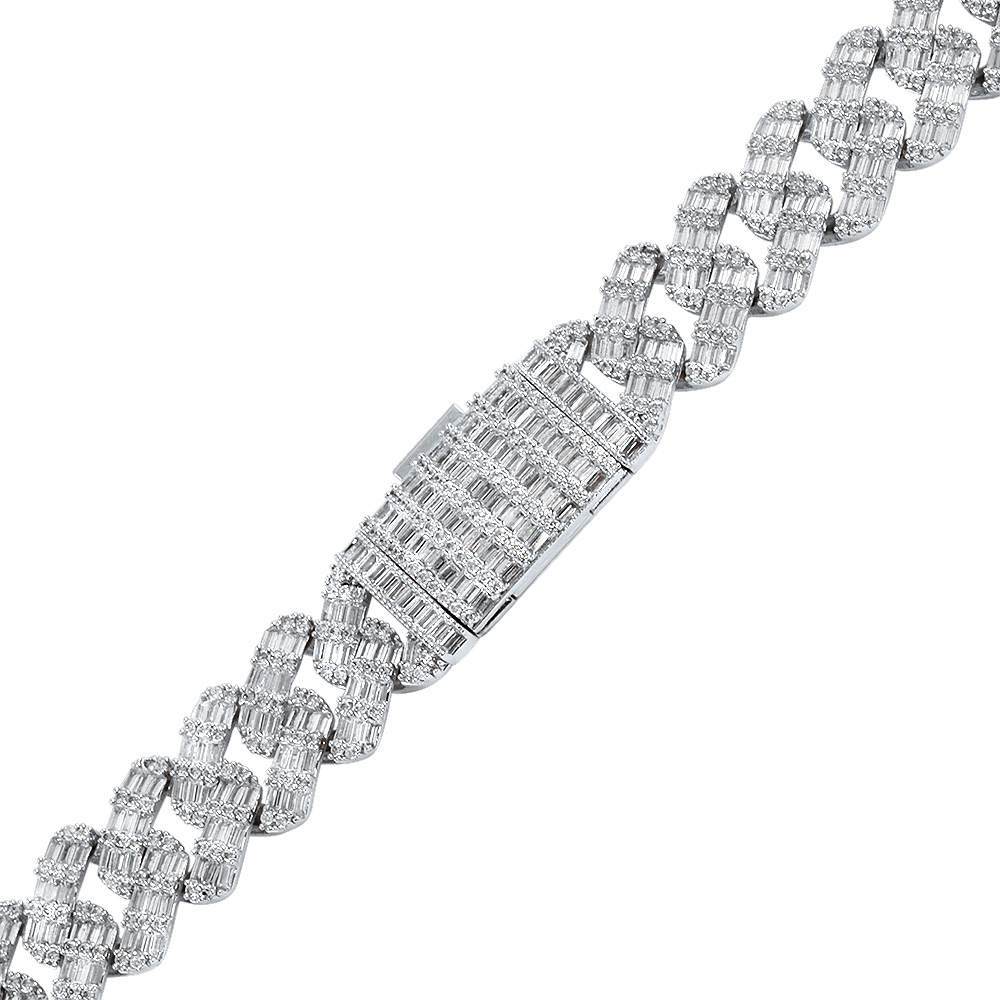 Chunky Baguette Cuban Link CZ Iced Out Hip Hop Bracelet