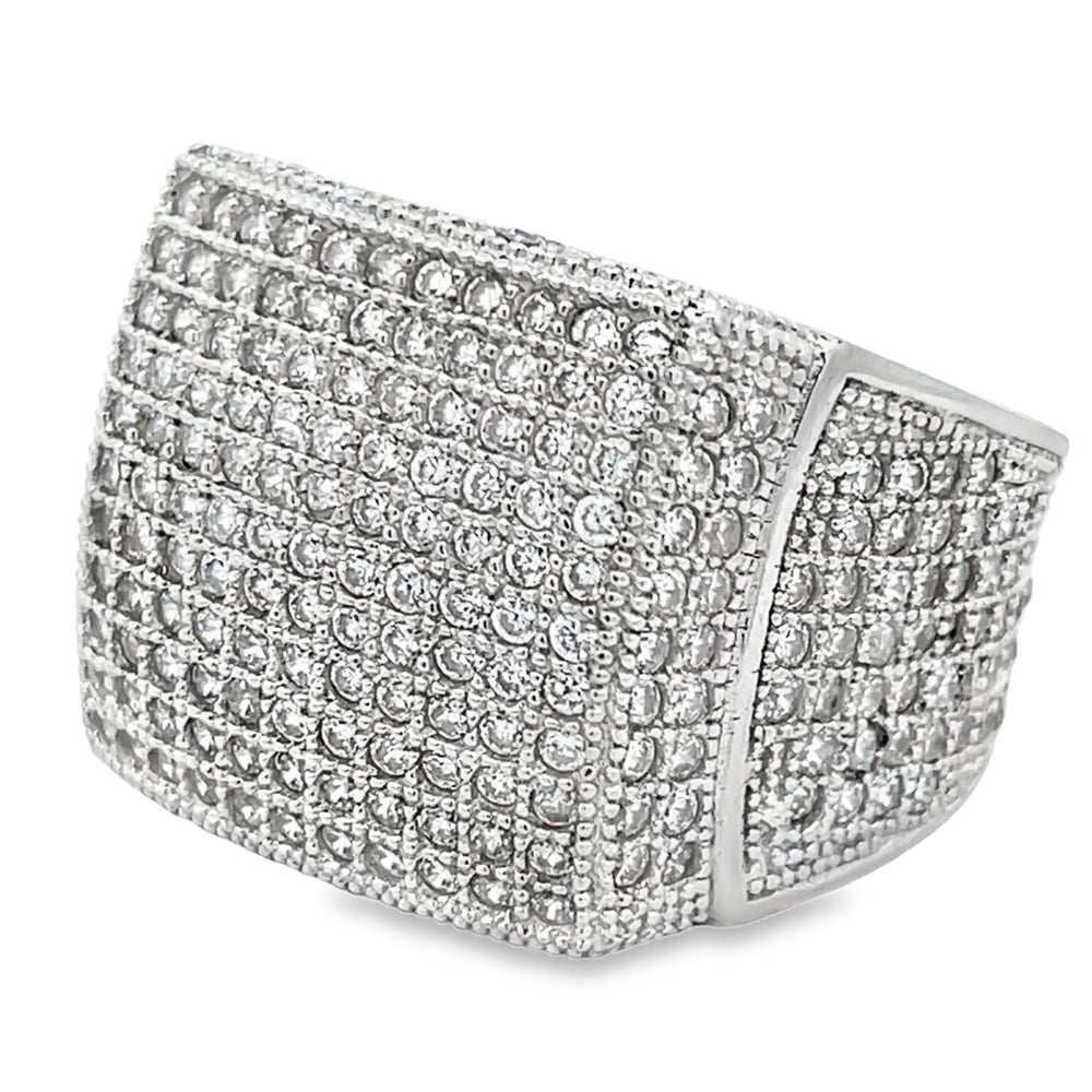 Chunky Full CZ Ring .925 Sterling Silver