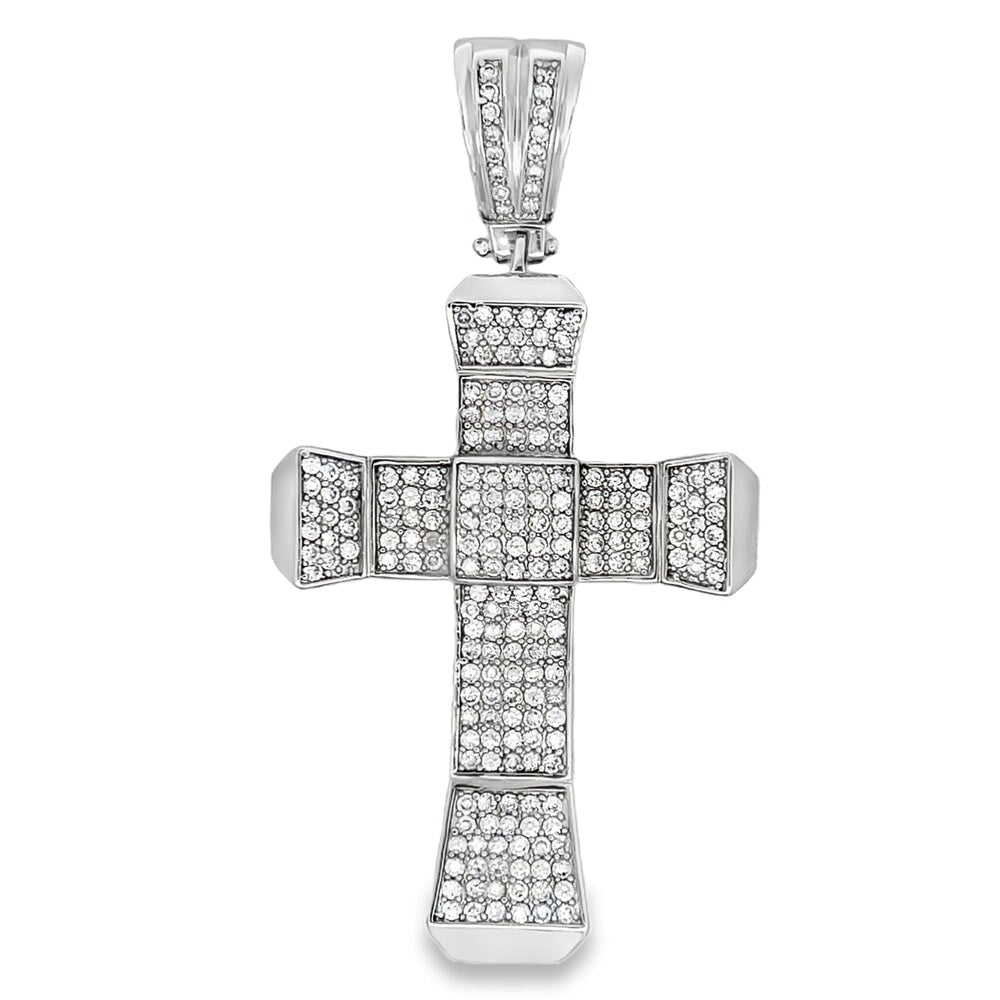 Chunky Ice Cross CZ Micropave Hip Hop Pendant