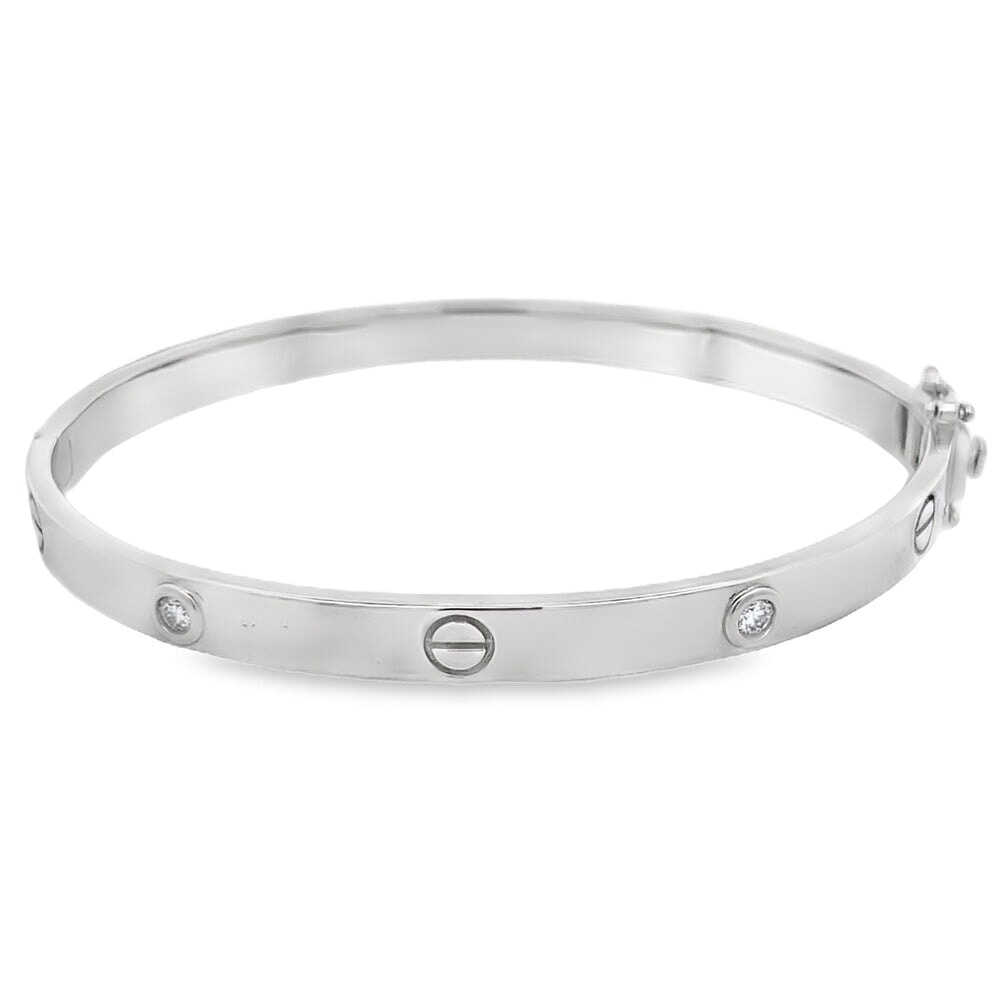 Clean Flathead Moissanite Bangle .925 Sterling Silver