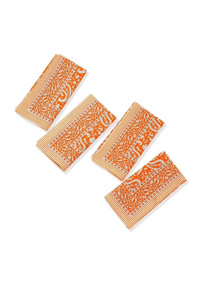Cloth Napkin S/4 - Tangerine Twirl