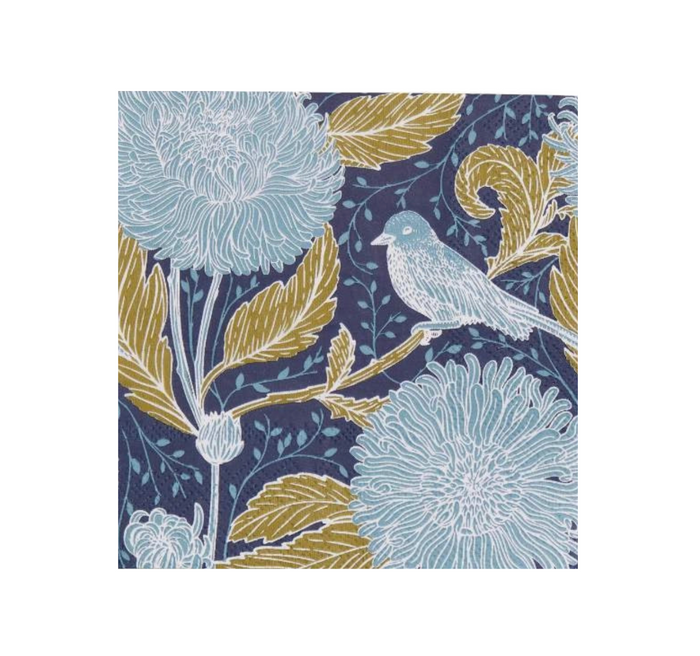 Cocktail Napkin - Chrysanthemum Bird