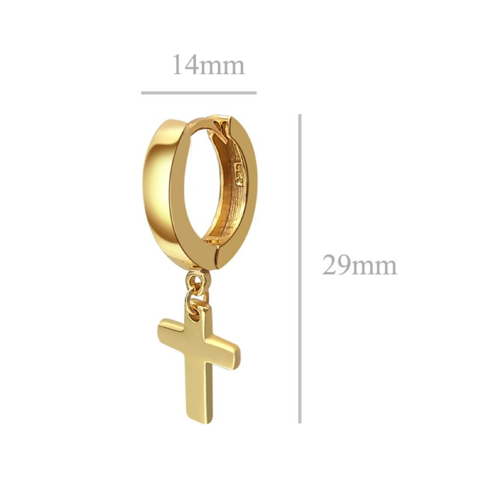 Cross Dangling Huggie Hoop Earrings .925 Silver