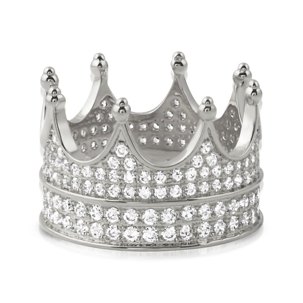 Crown of the Throne CZ Eternity Band Hip Hop Ring
