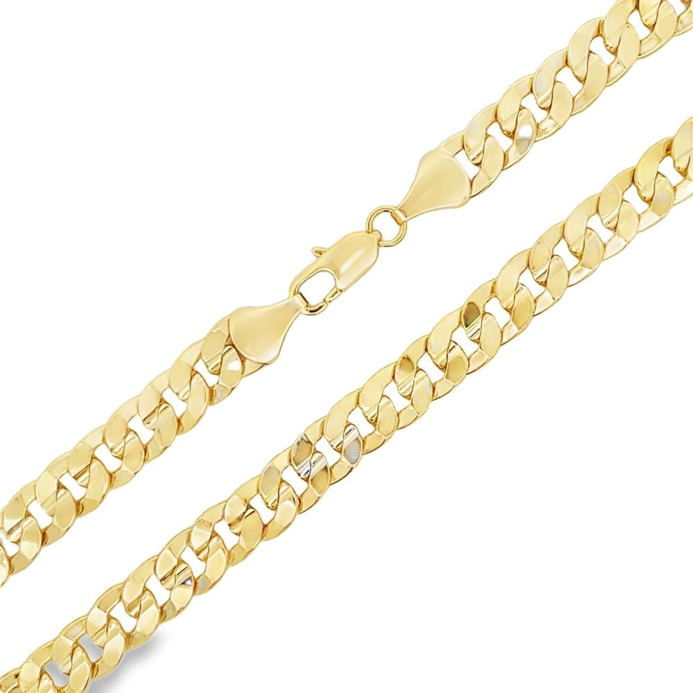 Cuban Curb Concave Gold Plated Chain Necklace