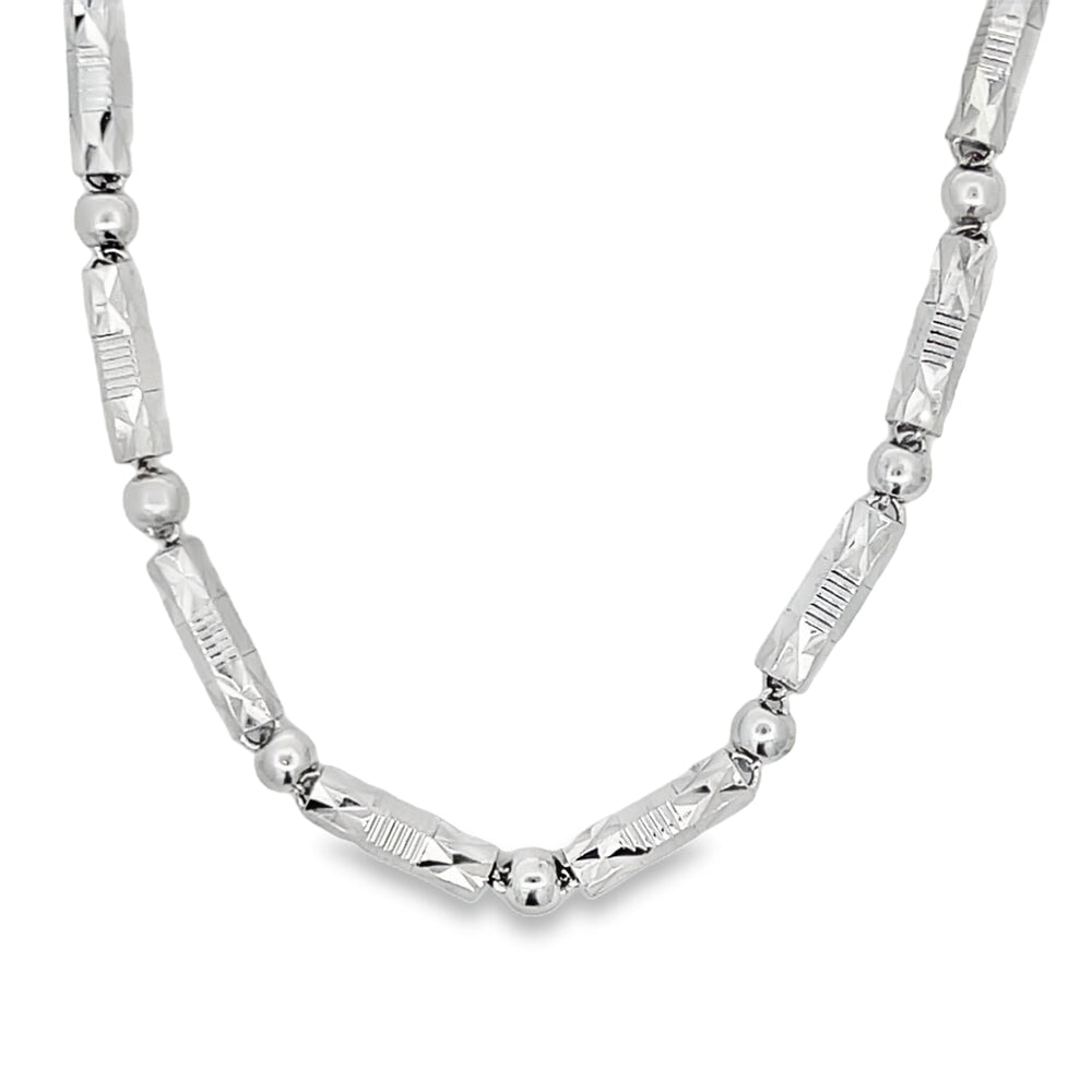 Cylinder Ball Link Chain .925 Sterling Silver