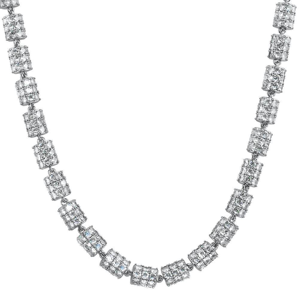 Cylinder Link 360 Iced Out CZ Hip Hop Bling Bling Chain