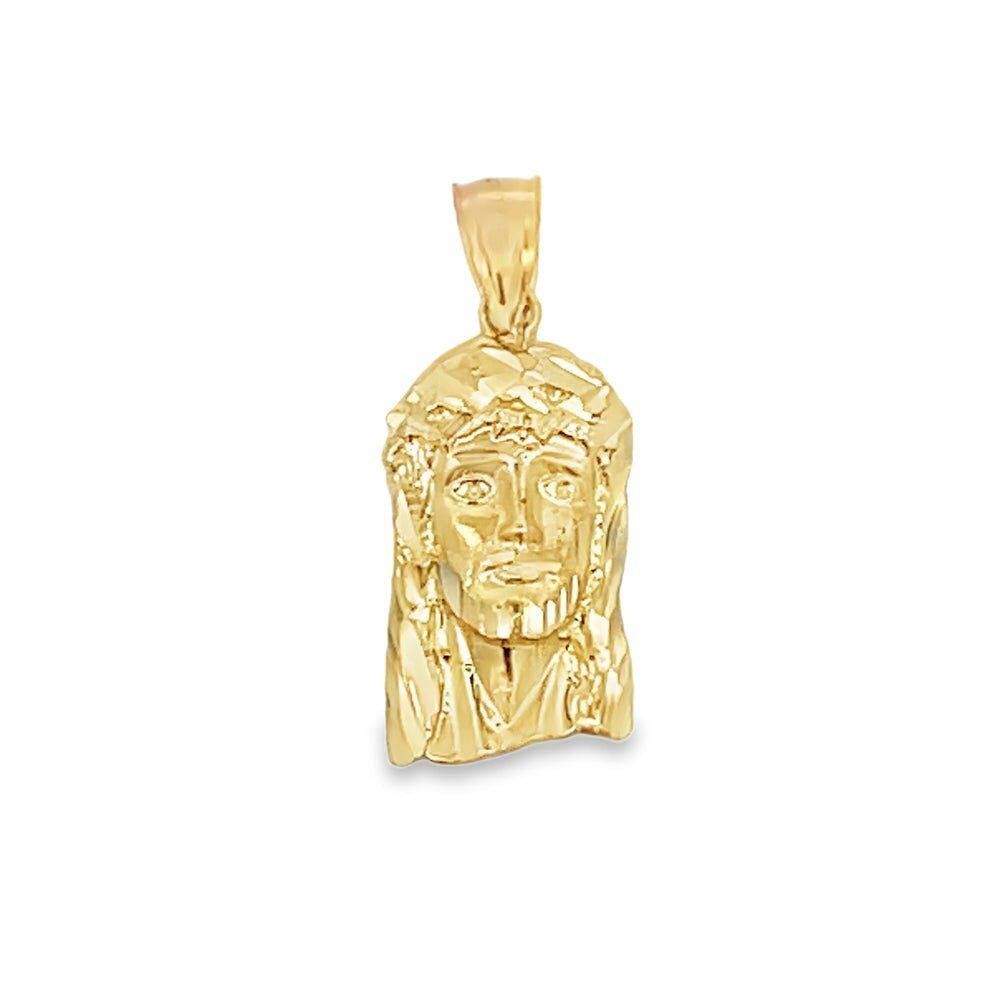 Detailed Nano Jesus Piece 10K Yellow Gold Pendant