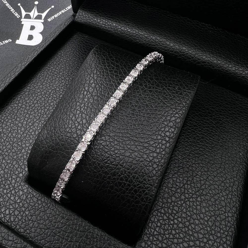 Diamond Tennis Bracelet Miracle Setting in .925 Sterling Silver