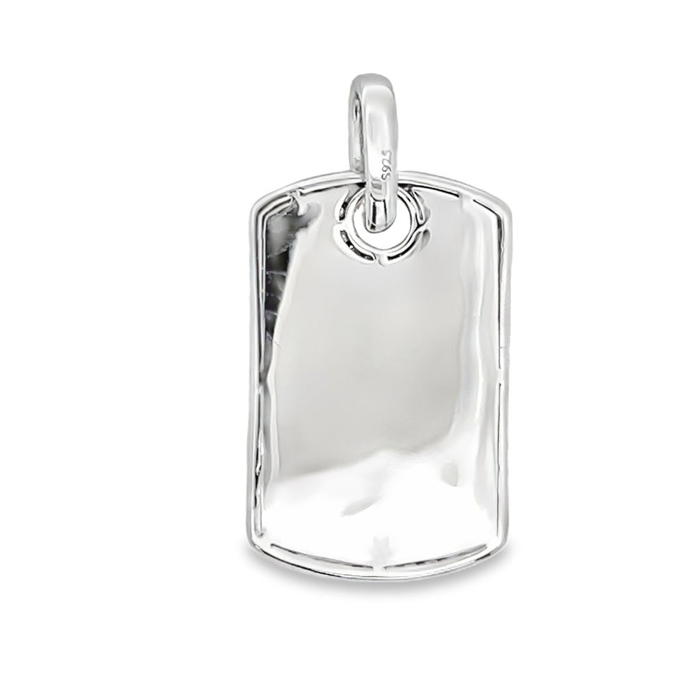 Dog Tag 3.86cttw VVS Moissanite Pendant .925 Sterling Silver